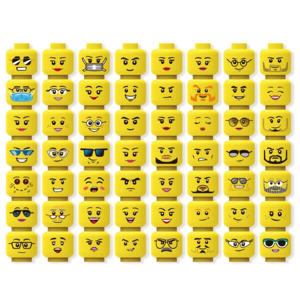 JT007-A-黄色人仔替换头56个 附图 Yellow Replacement Heads 56pcs Set