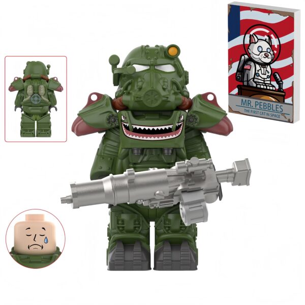 W1319-T60机甲热棒鲨鱼-T60 Power Armor T60 Power Armor W1319 Custom Minifigure